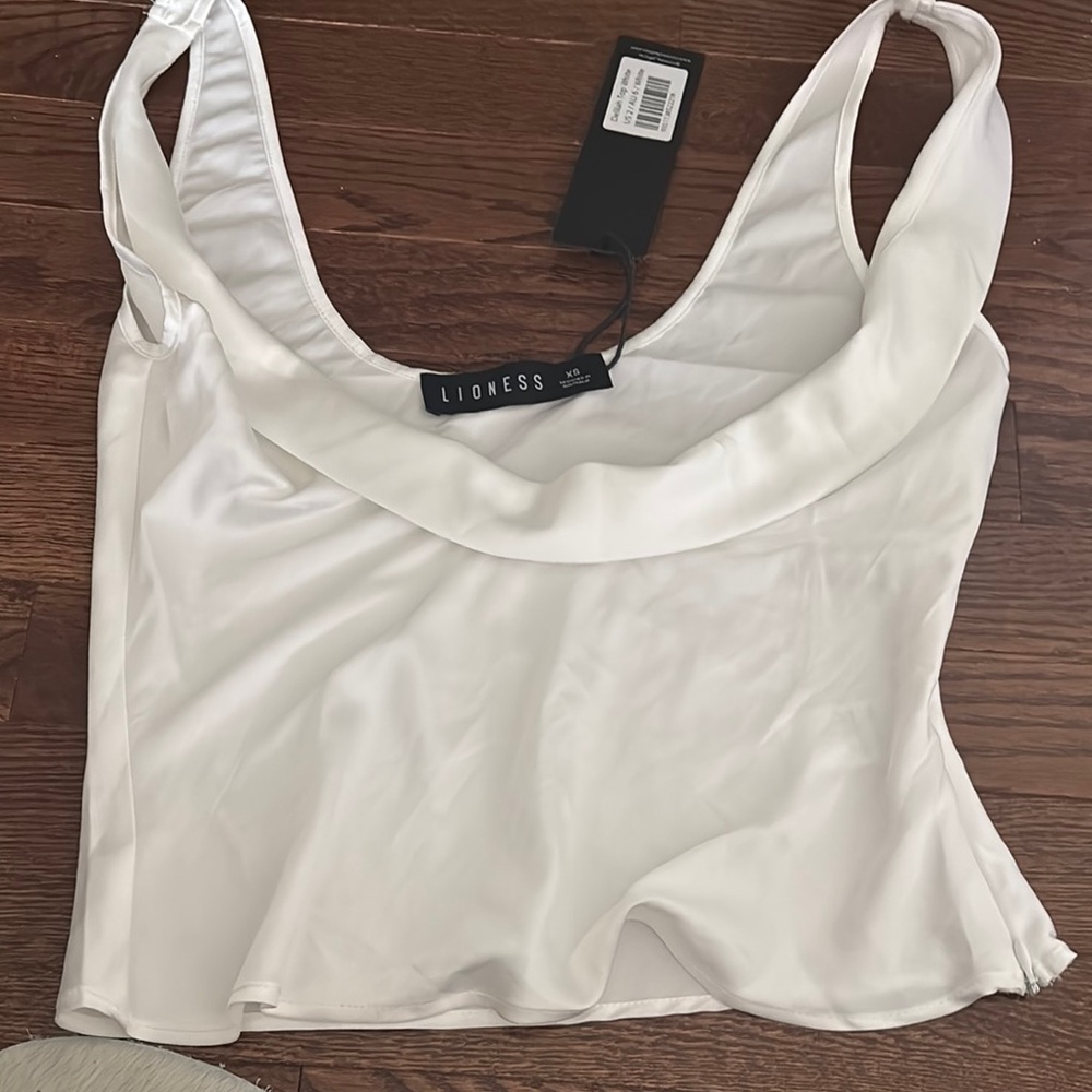 Lioness White Fitted Crop Tank Top